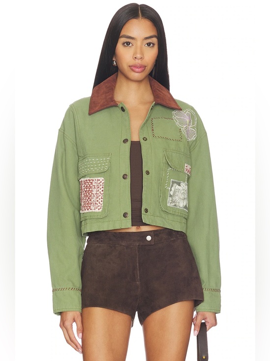 Free People Jackets & Blazers - Free People x We The Free Martha Workwear Appliques Jacket in Callisto Green